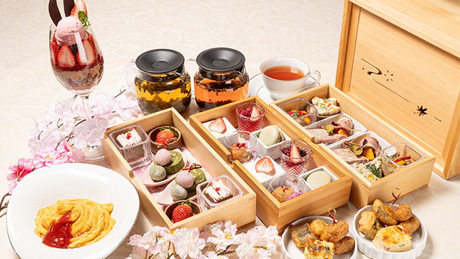 春のアフタヌーンティー【苺とフランス産チョコレートのパフェ付】